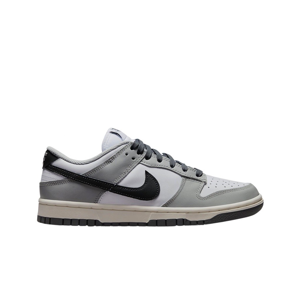 高品質 Nike Dunk Low Light Smoke Grey 灰白 黑勾 皮革 滑板鞋 DD1503-117