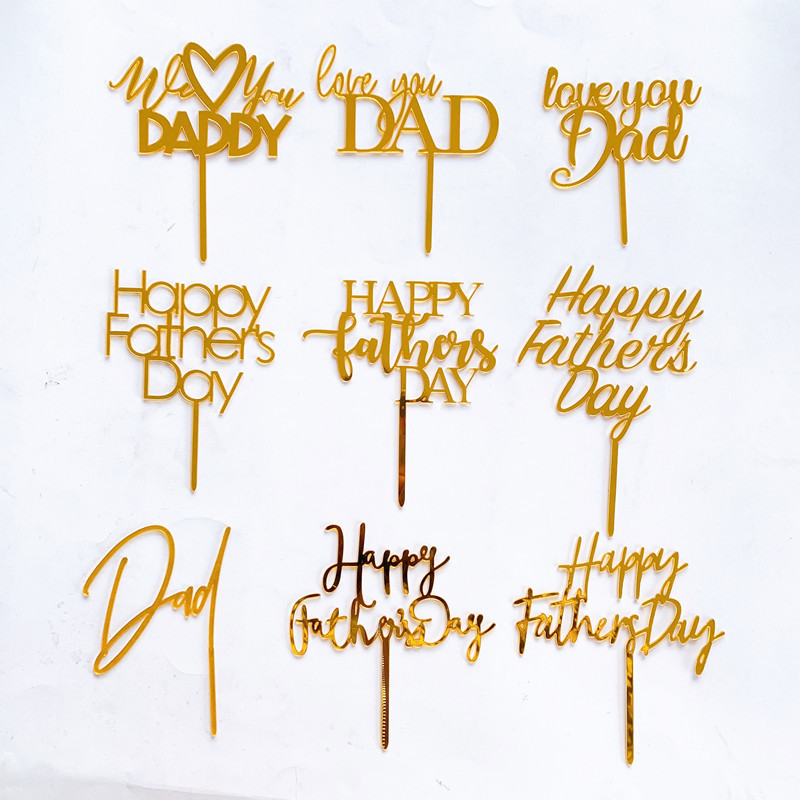 上新可批發【蛋糕裝飾插件】父親節蛋糕插牌 Happy fathers Day DAD 爸爸亞克力蛋糕裝飾