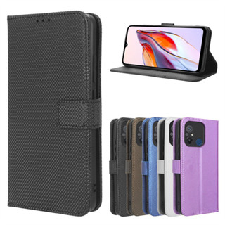 日本書本式側掀皮套 紅米11A手機殼Redmi 12C手機皮套鑽石紋插卡掛繩翻蓋保護殼廠保護套素面手機殼