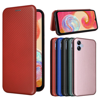 適用Samsung 三星A04E手機套保護殼A04E磁扣插卡翻蓋耐磨耐髒碳纖維商務皮套素面書本式手機殼