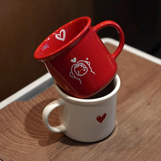 客製化【玻璃杯】280毫升 高顏值 耶誕紅色 陶瓷馬克杯 咖啡杯 送禮訂製logo 圖案文字