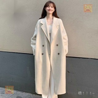 【喂~】鞦鼕外套 4色 大衣外套 風衣外套女生 長版外套 韓版外套 毛呢外套 復古外套 寬鬆外套 氣質上衣