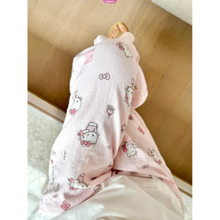 夏季 Hello Kitty 休閒褲 - 柔軟透氣女式睡衣,粉色卡通印花睡衣褲,適合家居和步行