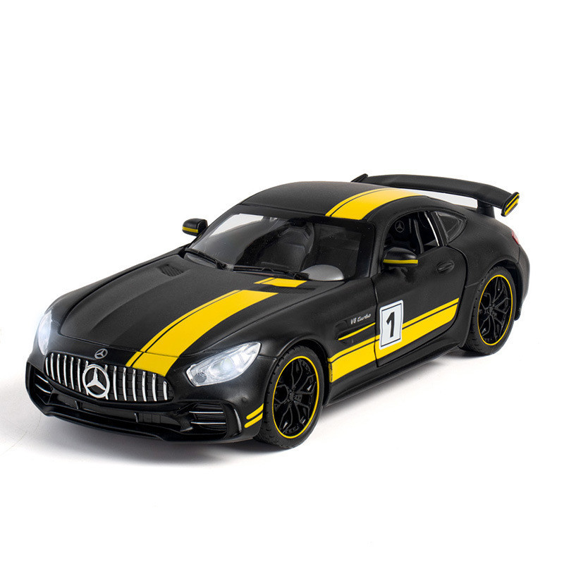 （彩盒）1:24賓士GTR合金車模型  聲光 回力兒童玩具擺件 640W