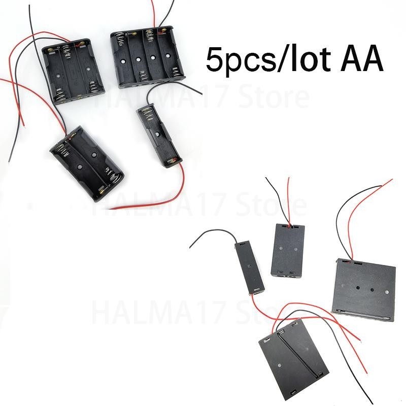 5 件/批端口動力電池收納盒盒支架引線 3Xaa 2xaa AA AA 2AA 3AA 4AA 1.5v 3v 4.5v
