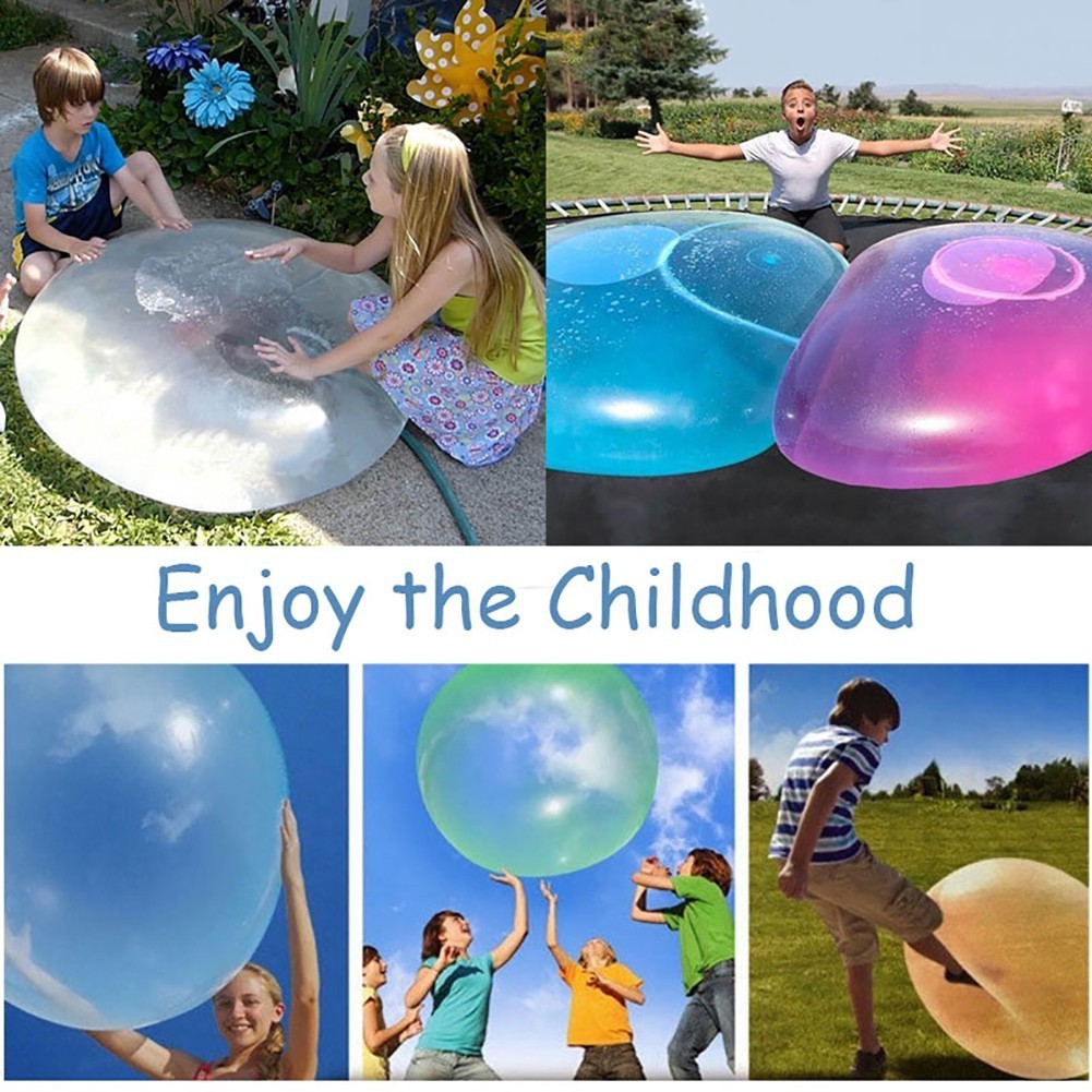 泡泡球 充氣球 超大充氣球 兒童玩具彈力球 泡泡氣球 注水球 軟膠圓形有趣耐玩吹氣球充氣球拍拍球 戶外玩具