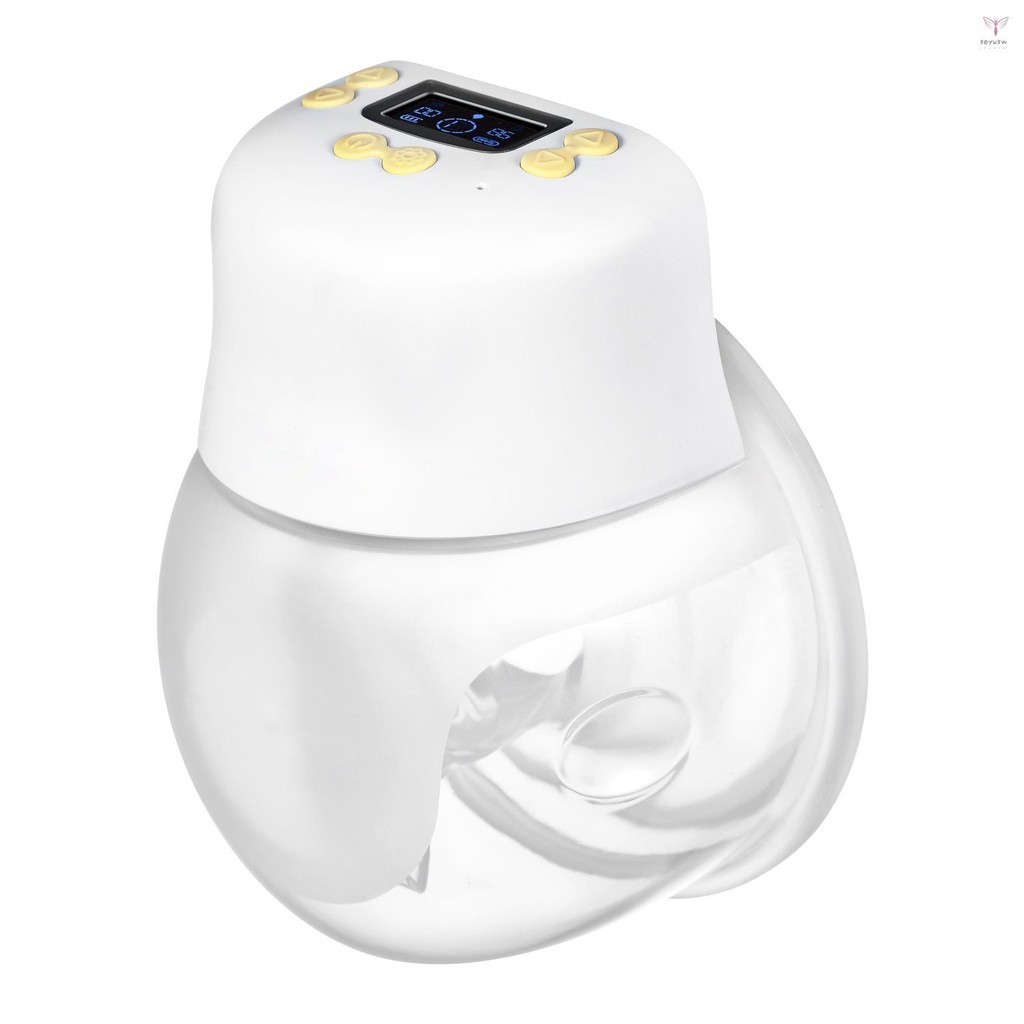 免提可穿戴電動吸奶器便攜式低噪音無痛餵奶泵 3 種模式 9 個可調節吸力帶顯示屏 24 毫米法蘭 240 毫升容量,適合