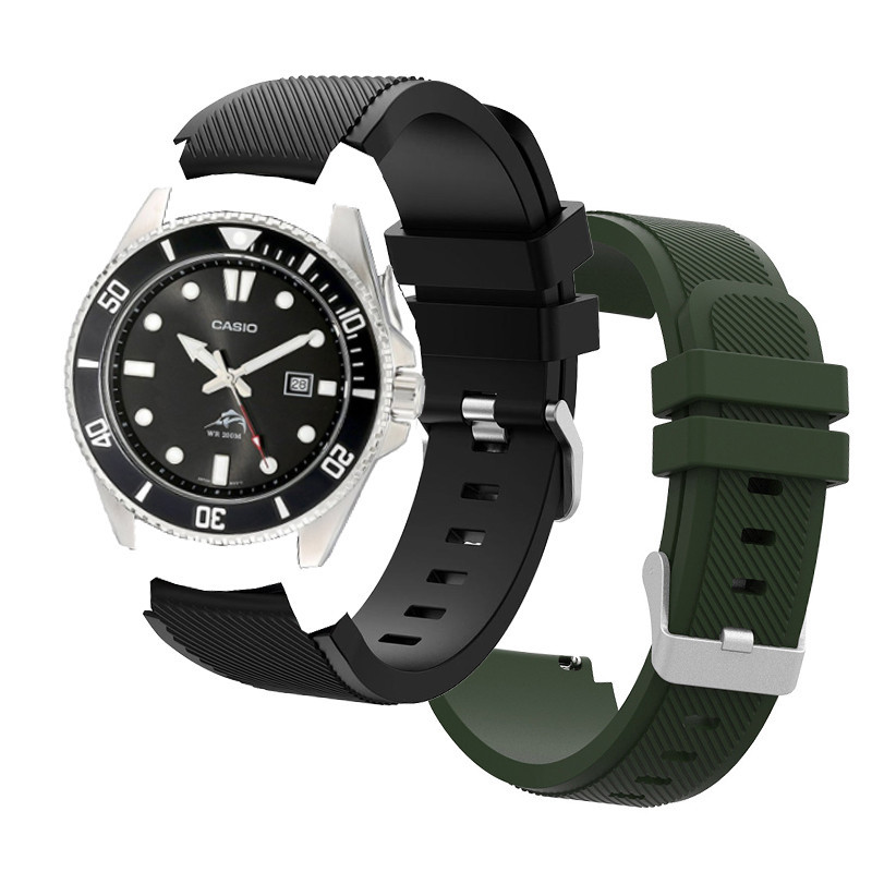 卡西歐 MDV106-1A 智能手錶錶帶矽膠錶帶智能手錶配件