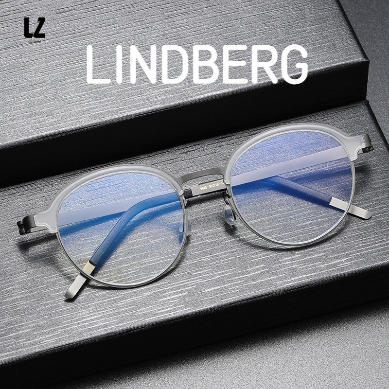 【LZ鈦眼鏡】無螺絲眼鏡 丹麥LINDBERG林德伯格衕款9825tr圈復古圓形全框 純鈦眼鏡架 寬度140mm