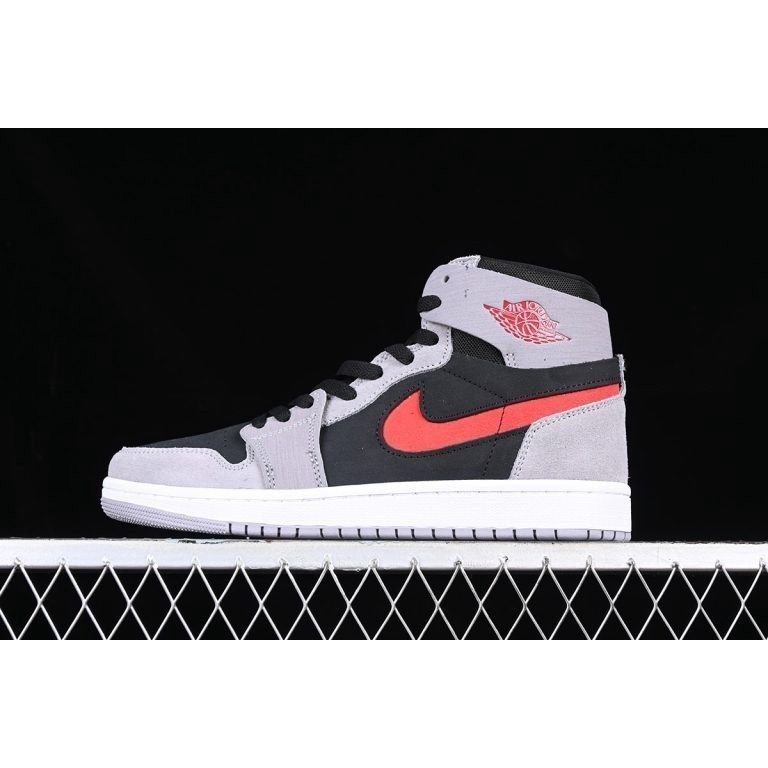 Air Jordan 1 High Zoom CMFT 2 黑/火紅-水泥灰白籃球鞋