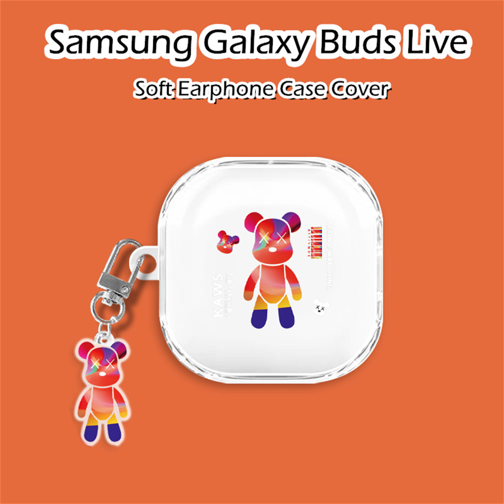 SAMSUNG [高品質] 適用於三星 Galaxy Buds Live Case 透明卡通軟矽膠耳機套
