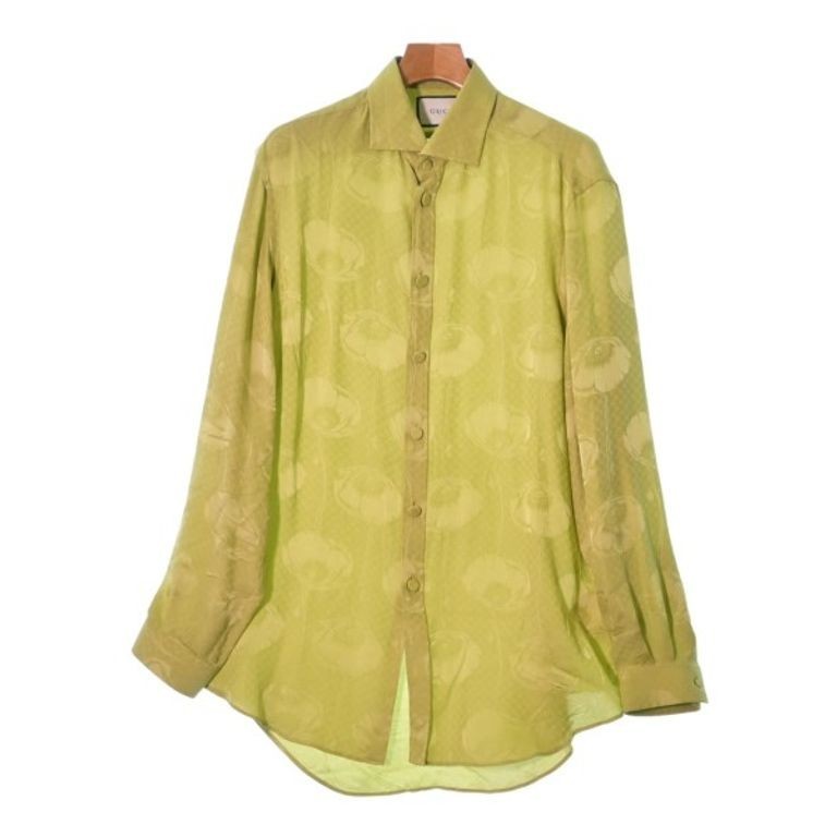 Gucci 古馳 DRESS連衣裙 襯衫男性 花紋 綠色 黃色 日本直送 二手