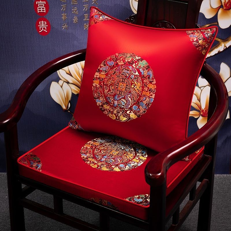 【台灣熱賣】中式椅子坐墊   餐椅墊防滑茶椅墊   紅木沙發墊圈椅墊  海綿棕墊乳膠定做
