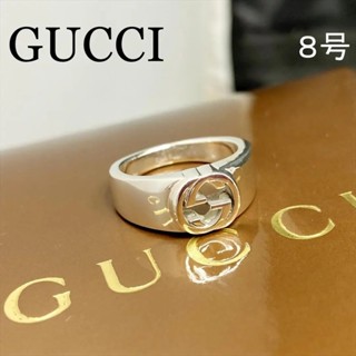 GUCCI 古馳 戒指 Interlocking系列 雙G LOGO 銀色 mercari 日本直送 二手