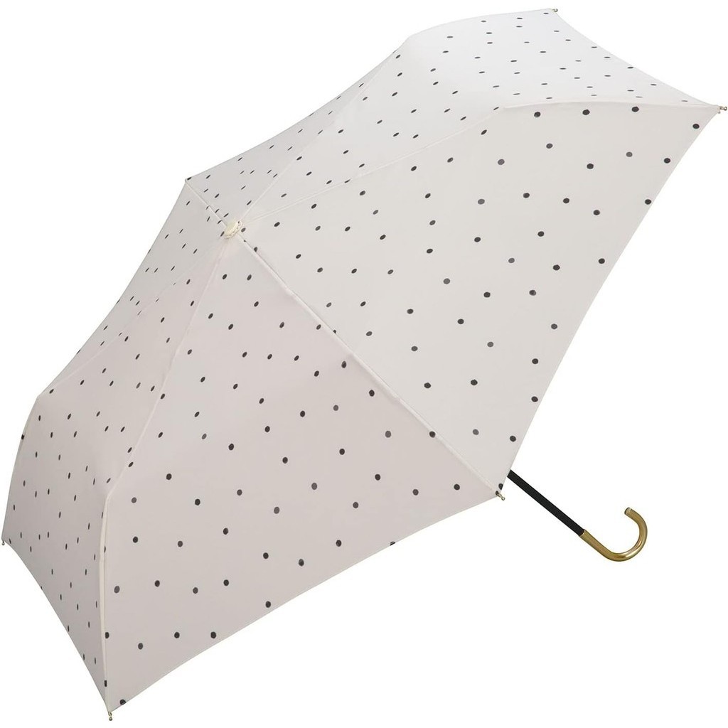 Wpc. 雨伞，Milky dot 迷你折叠伞，50 厘米，女士，晴天/雨天，成人可爱，圆点，色彩细腻，心形五金件，通勤