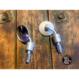 《美式工廠》圓形 全CNC 手把鏡 端子後照鏡 銀色