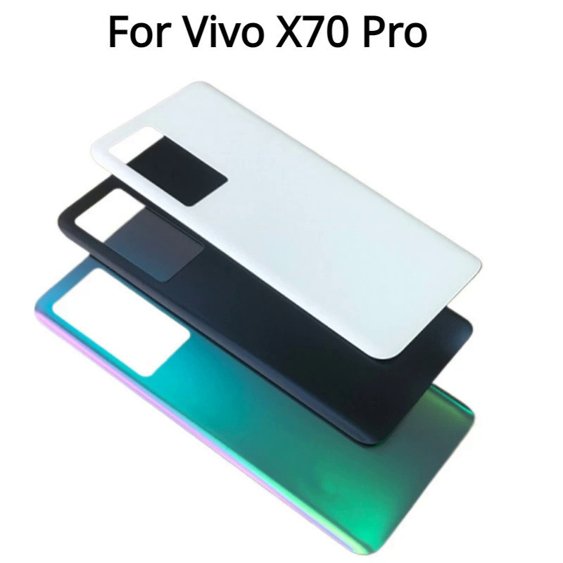 6.56" X70Pro 外殼適用於 Vivo X70 Pro 電池蓋維修更換後門手機後玻璃外殼 + 徽標