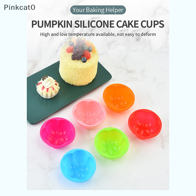 Pinkcat0 1Pc 蛋糕鬆餅矽膠模具烘焙襯墊高溫易脫模鬆餅杯家用廚房烤箱工具 TW