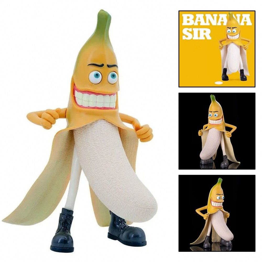 香蕉靜態玩具厚液體邪惡香蕉人香蕉樹脂裝飾品