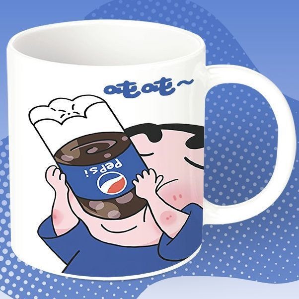 蠟筆小新卡通陶瓷馬克杯 早餐勺子情侶咖啡茶杯 辦公水杯禮物