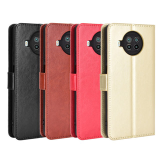 日本書本式側掀皮套 紅米Note9Pro 手機殼Redmi Note 9 Pro 5G手機皮套翻蓋瘋馬紋保護套素面手機殼