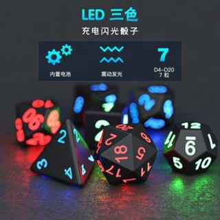 曉芳生活館、、LED發光多功能多面骰子套裝酒吧KTV娛樂聚會遊戲解壓玩具迷你色子