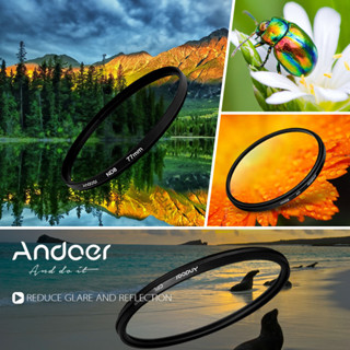 偏光片 Andoer 52mm UV+CPL+ND8 圓形濾鏡套件圓形偏光濾鏡 ND8 中性密度濾鏡帶袋適用於佳能賓得數
