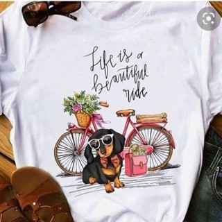 flower bike T-shirt花卉自行車潮流小清新女裝字母小心機衣服ins