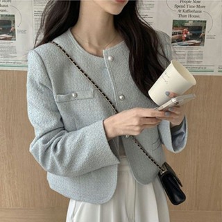 【貝貝優選】韓系 韓國風 春秋新款小香風 短外套 女裝 高階感 小眾 輕奢上衣