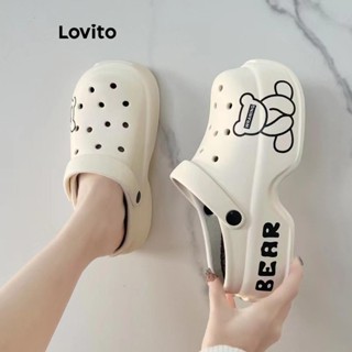 Lovito 女士休閒卡通夏季厚底平底涼鞋 LFA69130