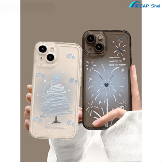 聖誕樹煙花iphone16pro/16E精孔13防摔12pro軟11promax創意14plus手機殼15plus卡通