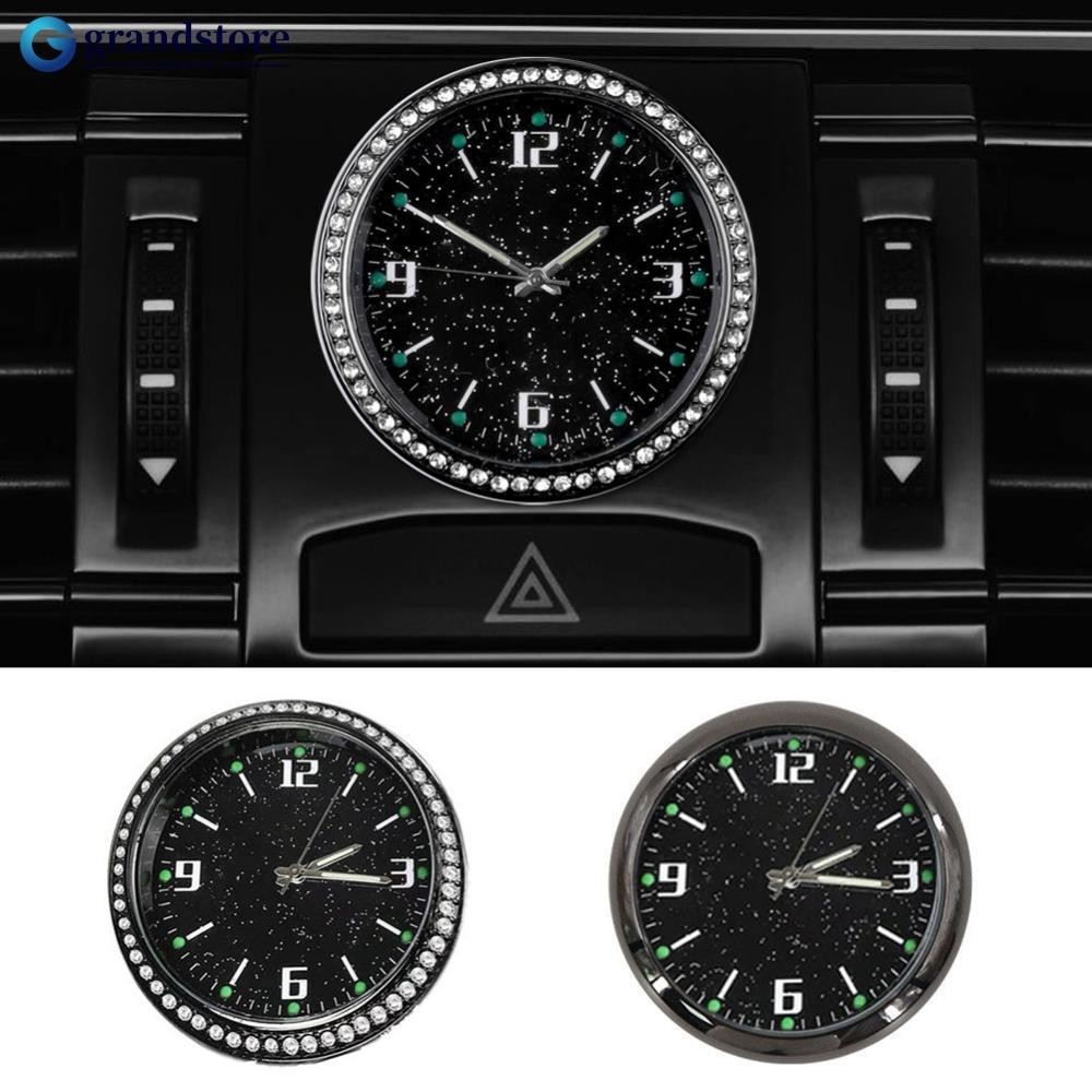 Grandstore 夜光汽車時鐘迷你汽車內部粘貼式手錶機械石英鐘汽車飾品配件 A7Q8