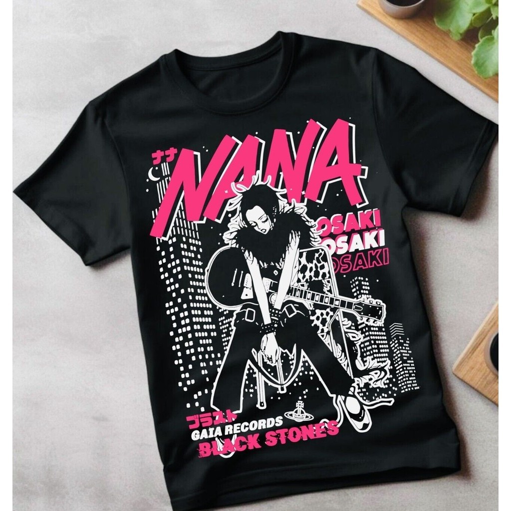 Nana Osaki T 恤,黑石漫畫動漫女孩卡哇伊圖形襯衫