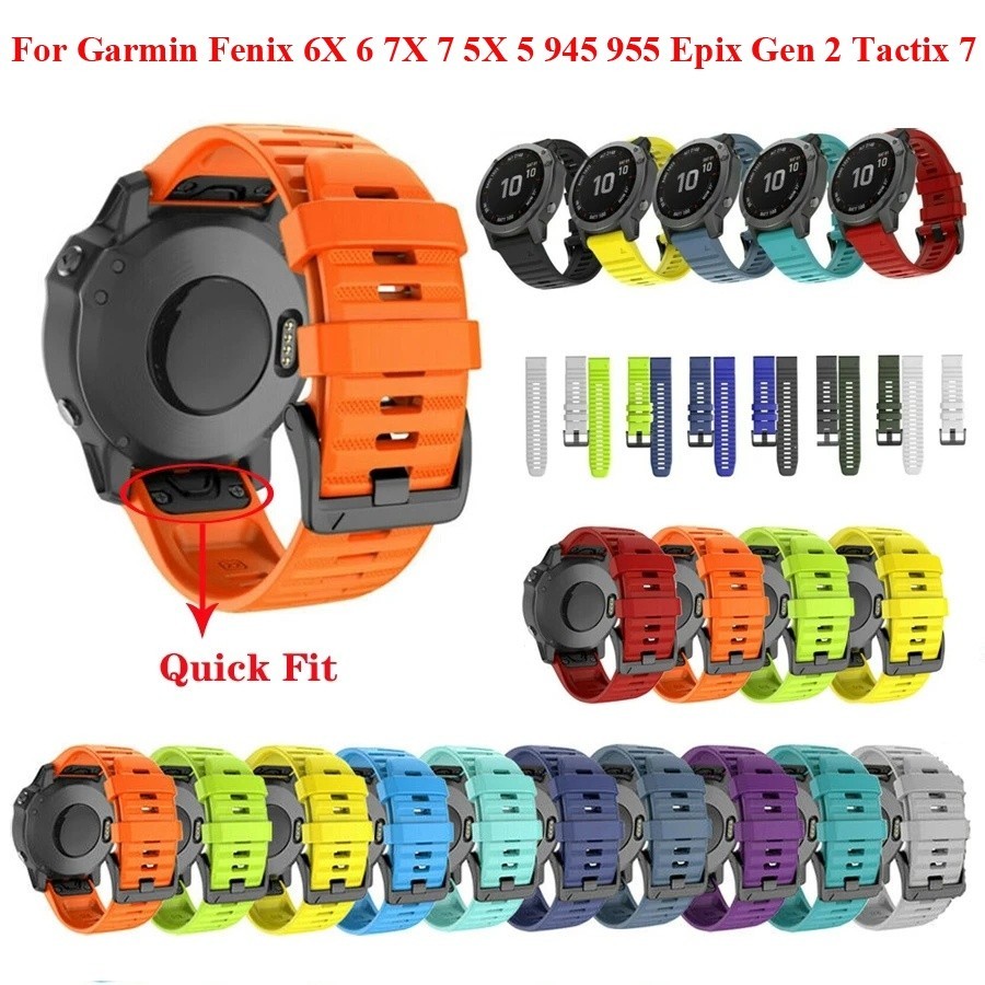 26 22 毫米矽膠快速釋放錶帶錶帶適用於 Garmin Fenix 6X 7X 5X 手錶 Easyfit 腕帶適用於