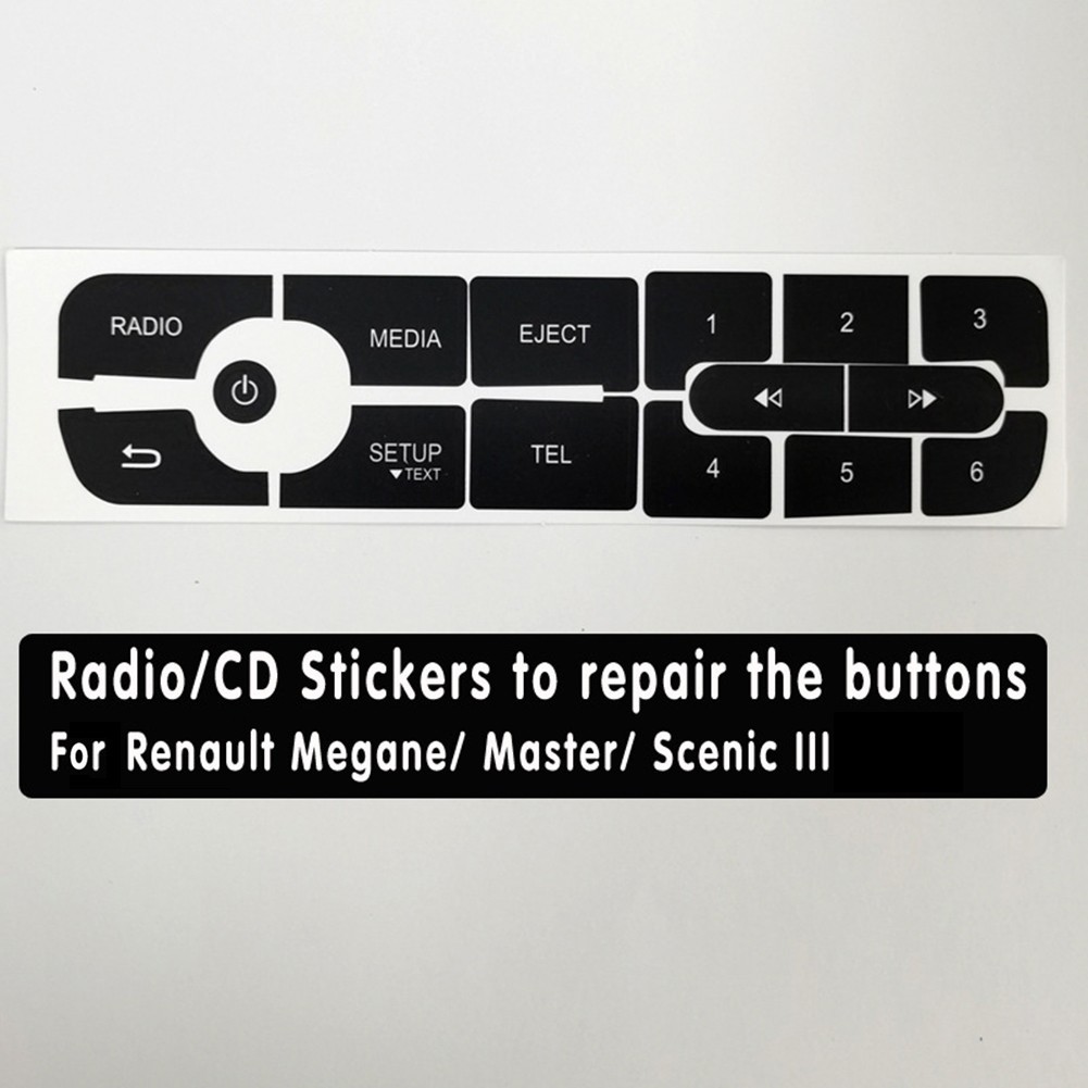 汽車配件❤️適用於 Megane Master III CD 收音機音頻按鈕維修貼花貼紙