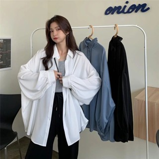 L-4XL 大尺碼300斤大碼胖mm港風長袖防曬衣襯衫女夏季薄款寬鬆顯瘦學生襯衣ins