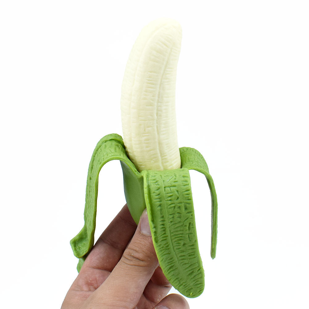 逼真的撥開皮的綠色皮香蕉玩具惡作劇搞笑香蕉軟膠玩具新奇創意