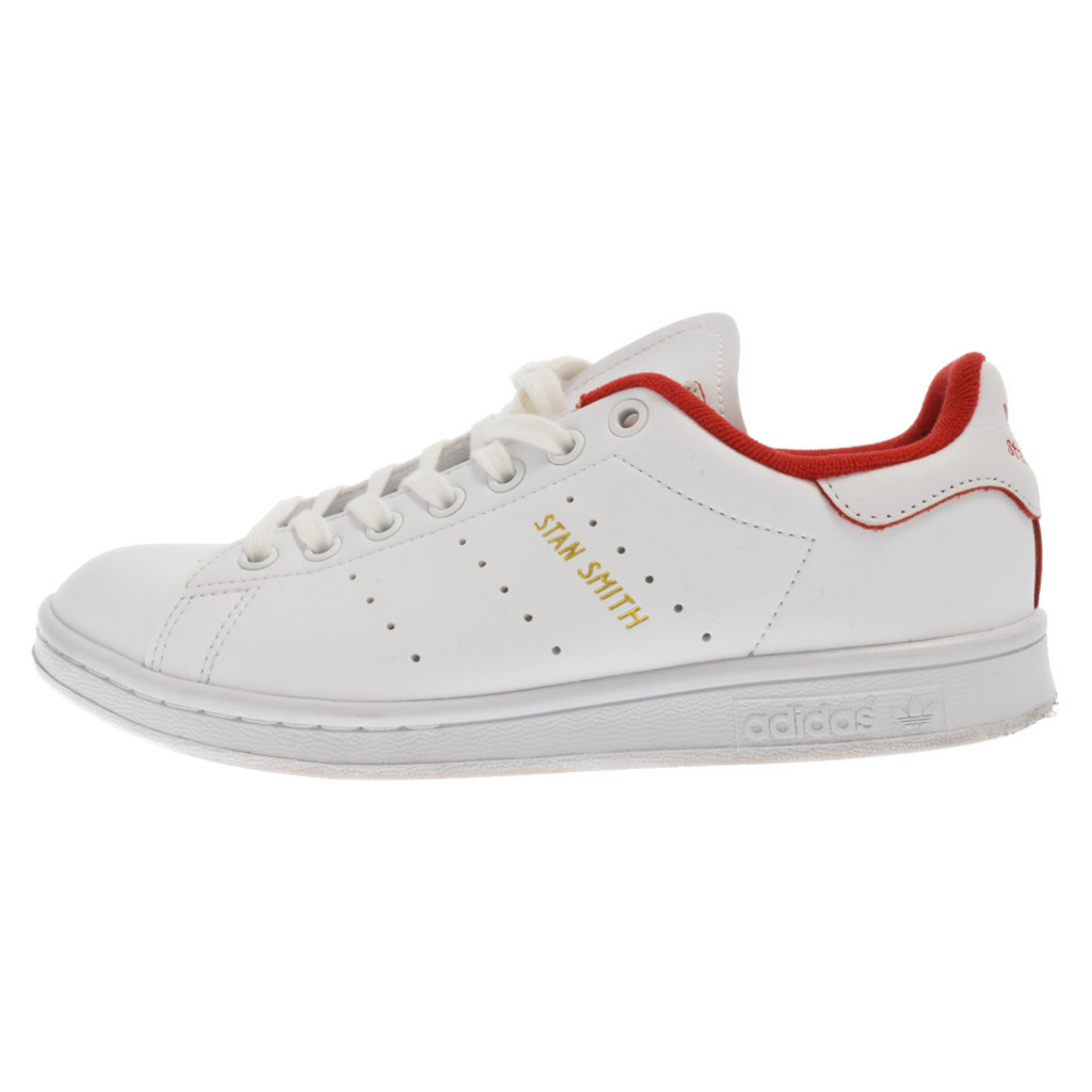 adidas球鞋 休閒鞋STAN SMITH低筒 白色 紅色 25cm 日本直送 二手