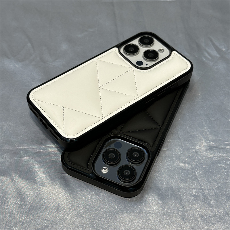 糖果皮墊三角防震羽絨服手機殼適用於 IPhone 15 11 14 13 12 Pro Max 超薄智能手機皮套