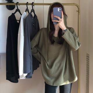 Asa Shop 連帽套頭衛衣女 韓版 寬鬆慵懶風 薄款 ins潮 長袖上衣