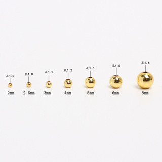 宏雲Hongyun-tc- (100pcs)diy飾品手工串珠散珠14K包金保色珠轉運珠隔珠小金珠光面實心珠