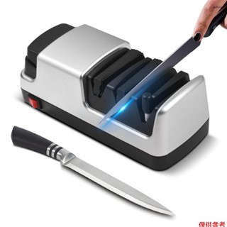RZ-E006R多功能4合1電動磨刀器 4段式-粗磨/細磨/拋光/剪刀槽 適用於直刃刀/鋸齒刀/陶瓷刀/剪刀/園林斧頭