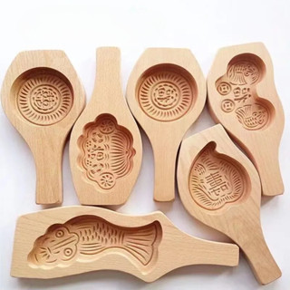 現貨 綠豆糕模具 端午節 木質月餅模具 綠豆糕冰皮糕點餅印 手壓式家用手工饅頭模子餈粑印模