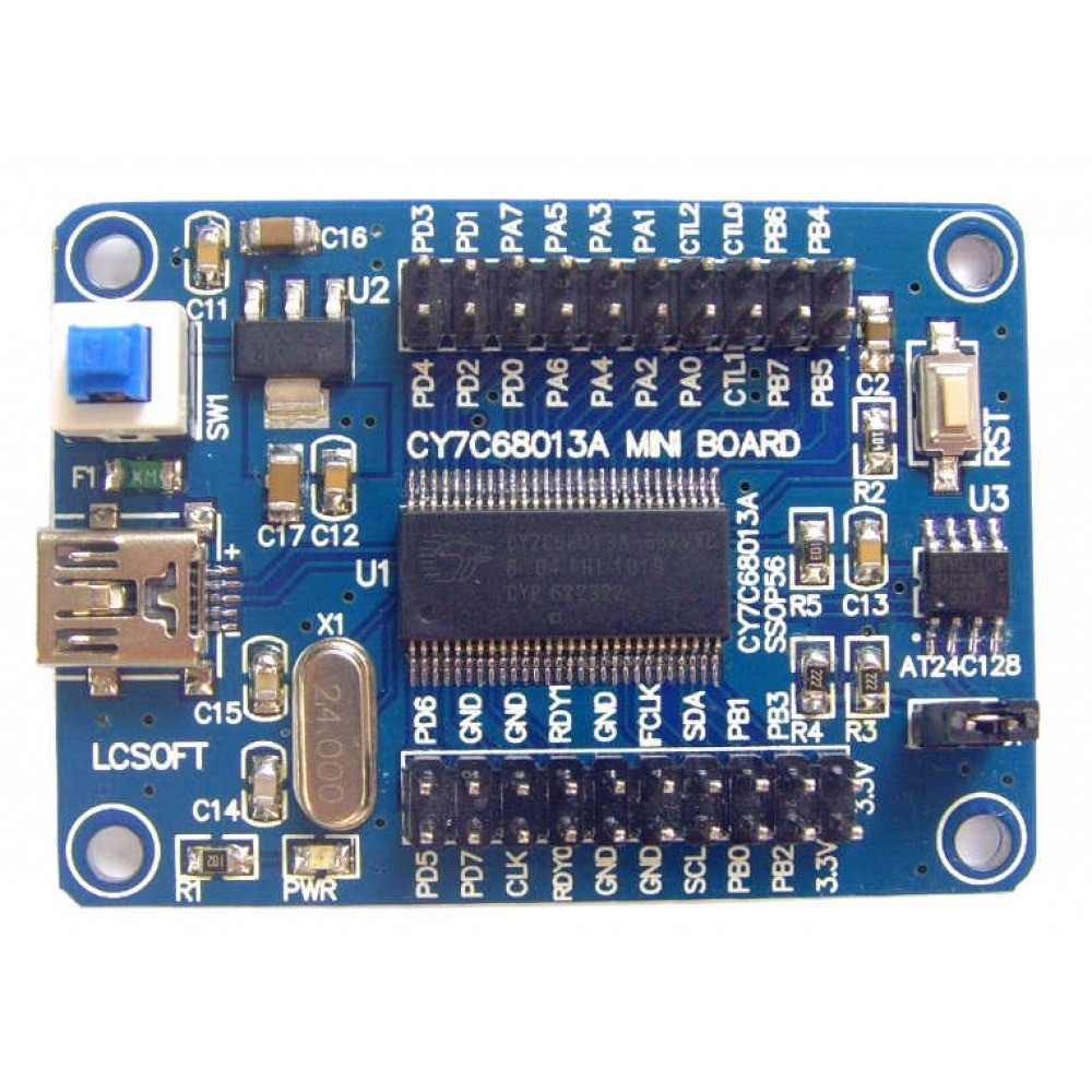 Ez-usb FX2LP CY7C68013A USB核心板開發板USB邏輯分析儀帶I2C串口SPI接口模塊迷你USB板