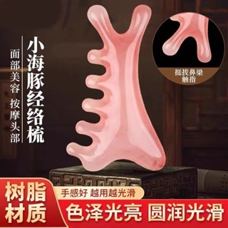 四合一按摩梳子頭部經絡梳刮痧梳按鼻器眼部面部經絡按摩梳海豚梳Four in one massage comb, head