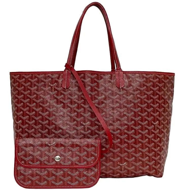 Goyard Pouch Tote Bag Purse pm pvc leather Red 日本直送 二手