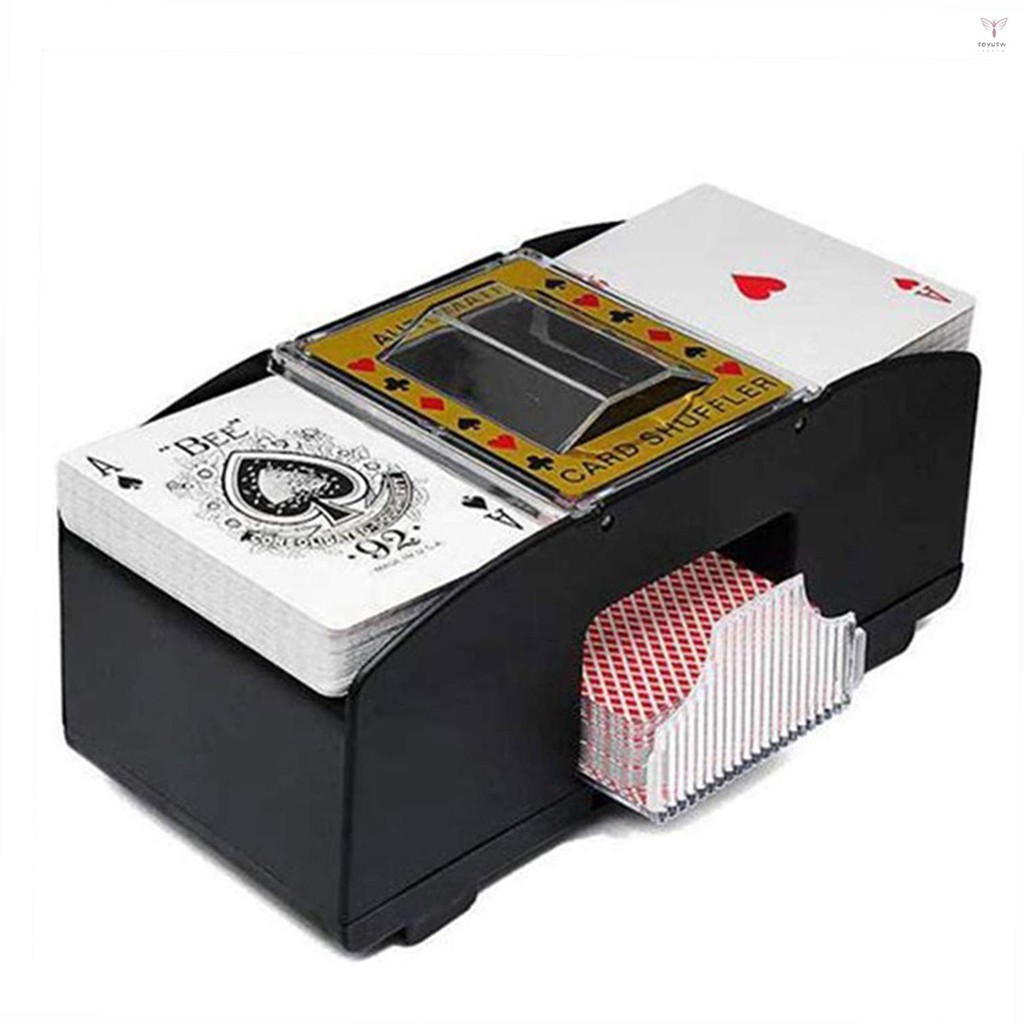 2 套自動洗牌機自動撲克牌洗牌機攪拌機遊戲撲克分揀機分配器,適用於旅行家庭節日聖誕派對電池供電