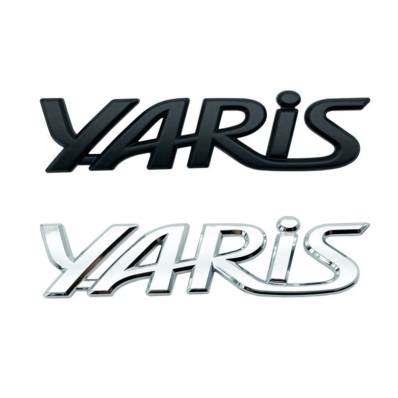 順順車品-汽車配件 3D ABS 銀 / 黑色徽標字母貼紙汽車後身標誌貼花豐田 Yaris Prius Camry Ch
