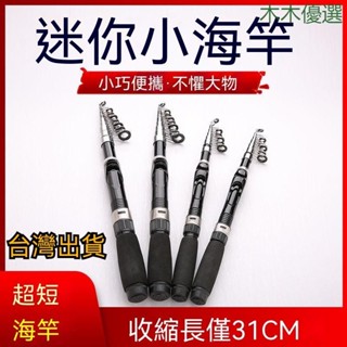臺灣出貨~手釣竿 超短迷你小路亞 偷跑竿 溪流竿 海釣竿 遠投竿 雷強竿 超短小路亞套裝迷你路亞魚竿伸縮海竿水滴輪甩桿拋