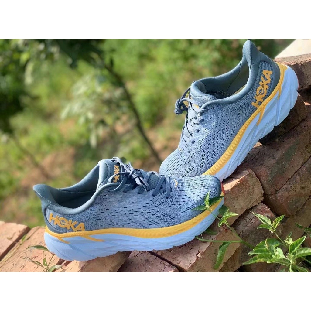 2022新款熱賣 HOKA ONE ONE Clifton 8 減震運動鞋酷灰藍